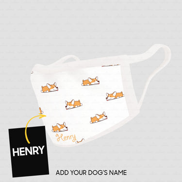 Personalized Dog Gift Idea - Sleeping Corgi For Dog Lovers - Cloth Mask